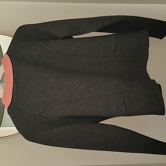 Marni gray wool with pink mandarin collar gold zip jacket sweater sz 40 / M / 8 - Picture 6 of 7